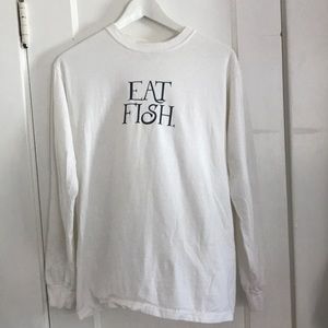 Eat Fish long sleeve white shirt